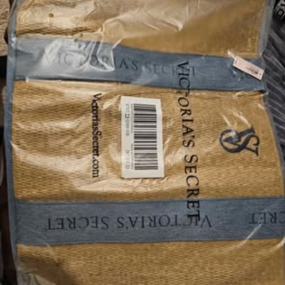 Victoria's Secret Metallic Gold and Charcoal Bag